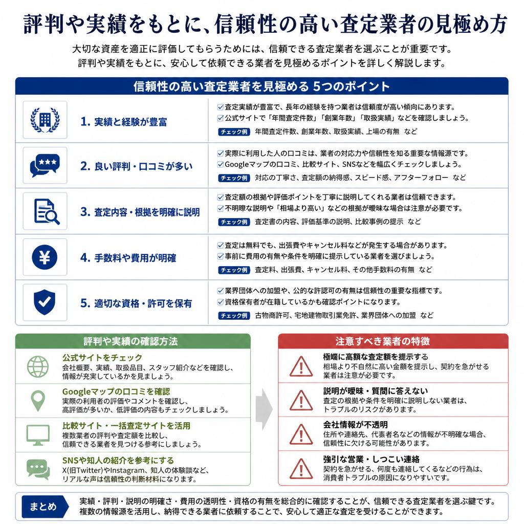 信頼できる査定業者の選び方