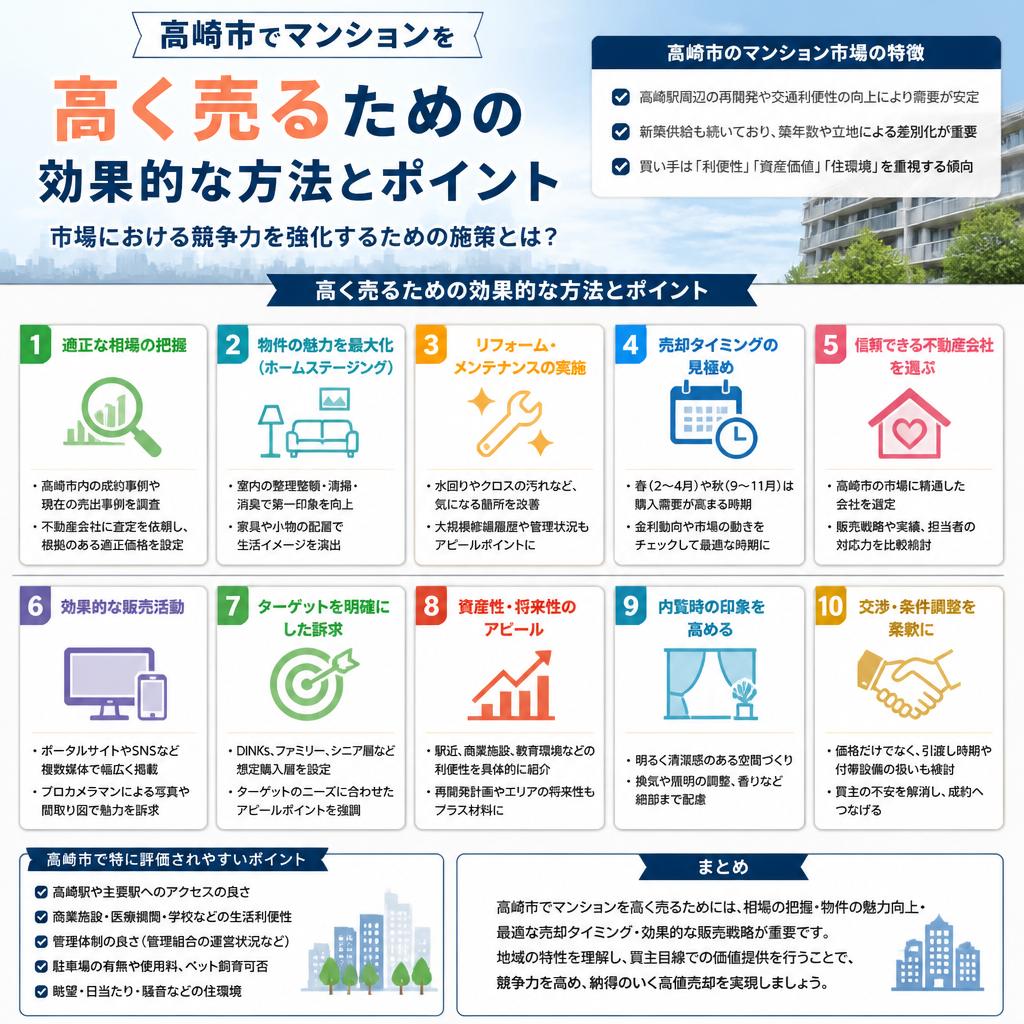 2. 高崎市でマンションを高く売るための方法
