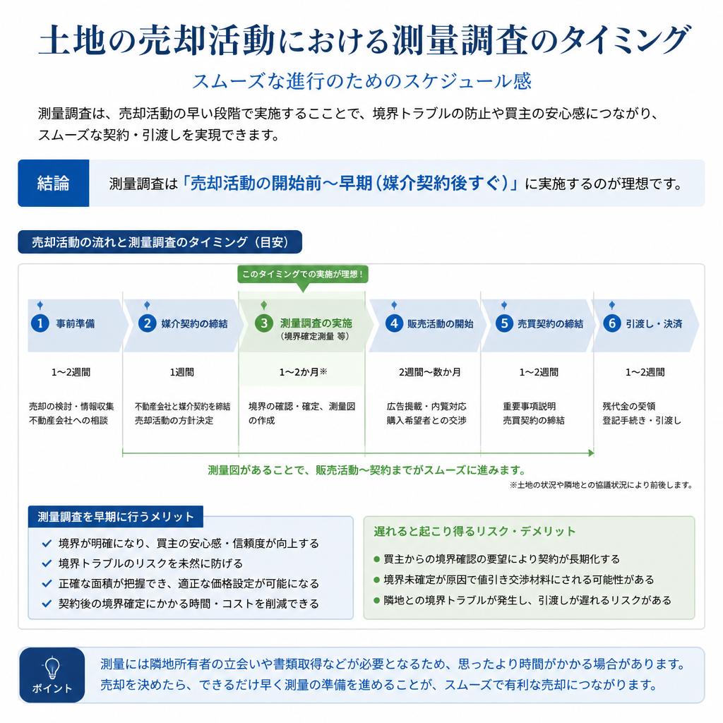 5. 測量調査と売却活動のスケジュール