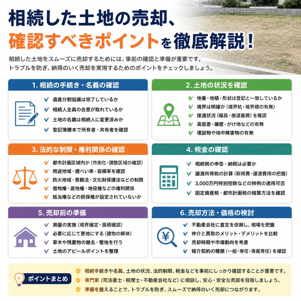 相続した土地の売却、確認すべきポイントを徹底解説！