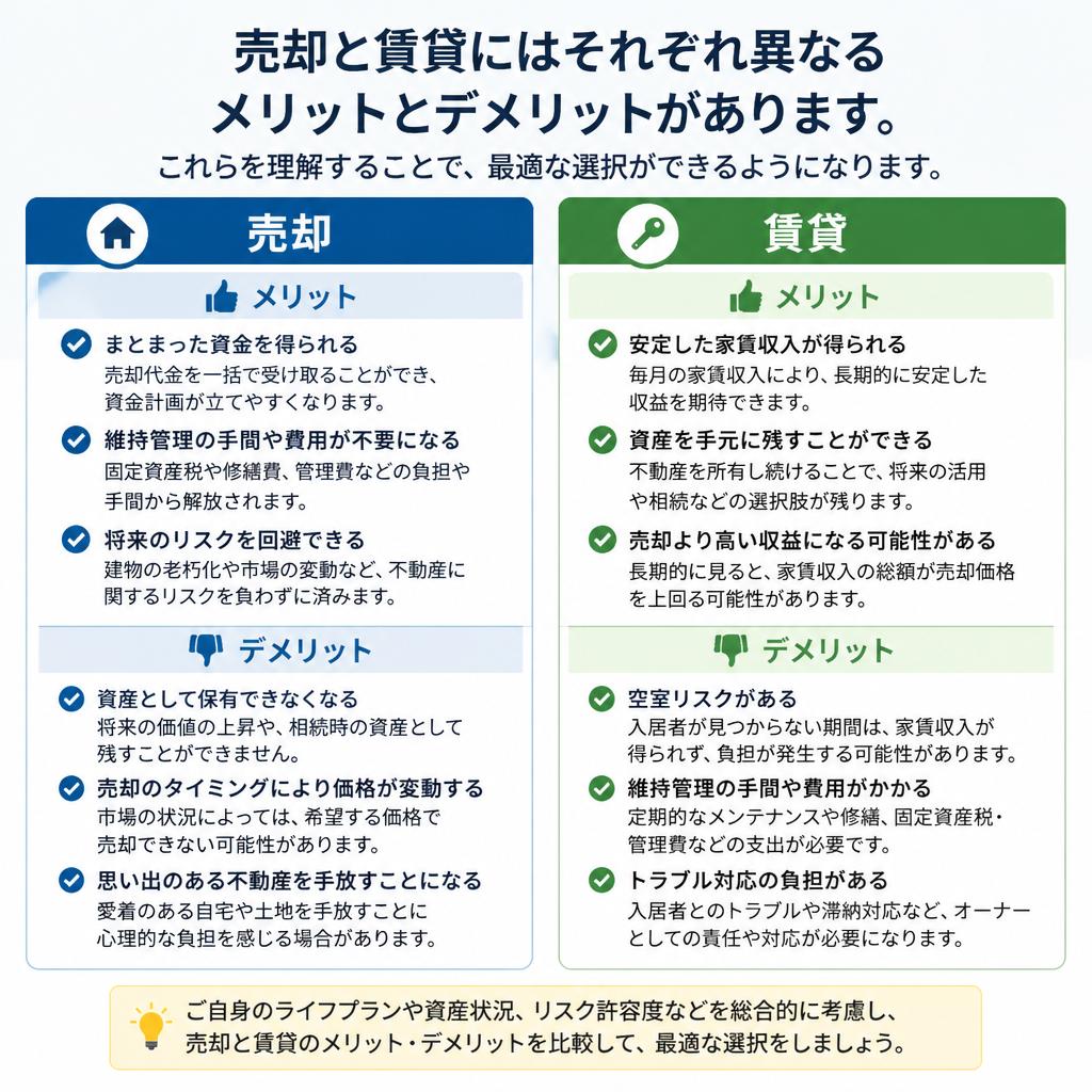 売却・賃貸のメリットとデメリット