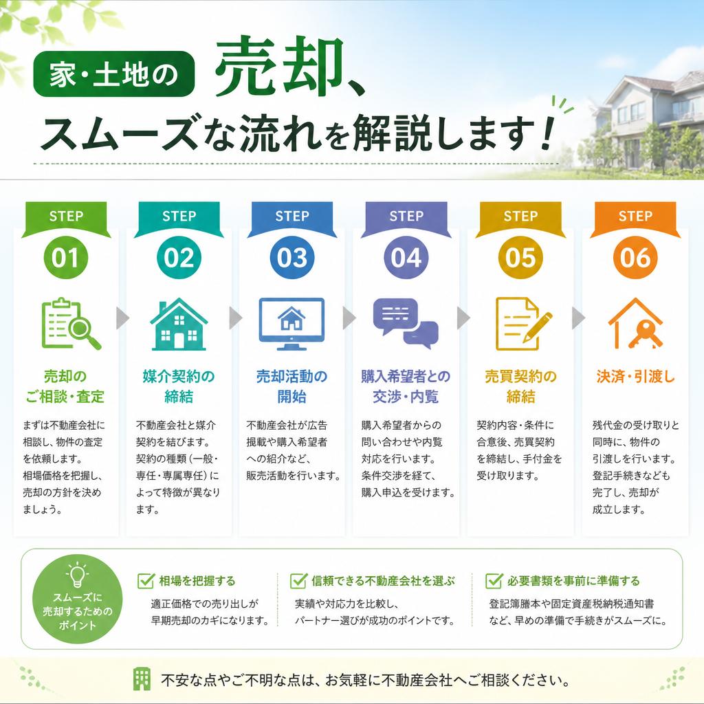 家・土地の売却、スムーズな流れを解説します！