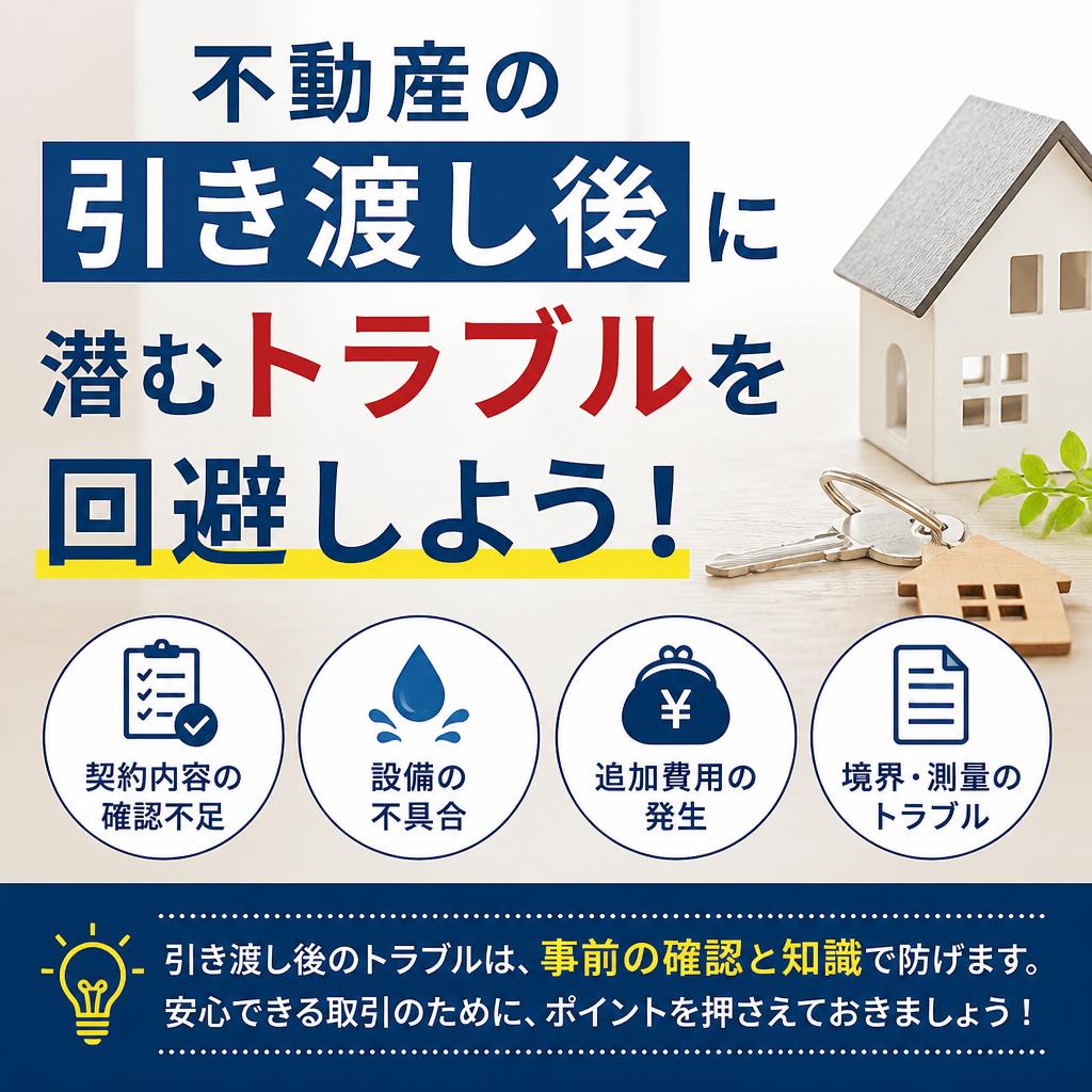 不動産の引き渡し後に潜むトラブルを回避しよう！