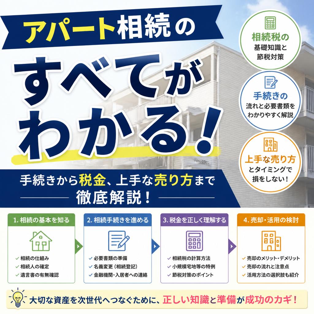アパート相続のすべてがわかる！手続きから税金、上手な売り方まで徹底解説！