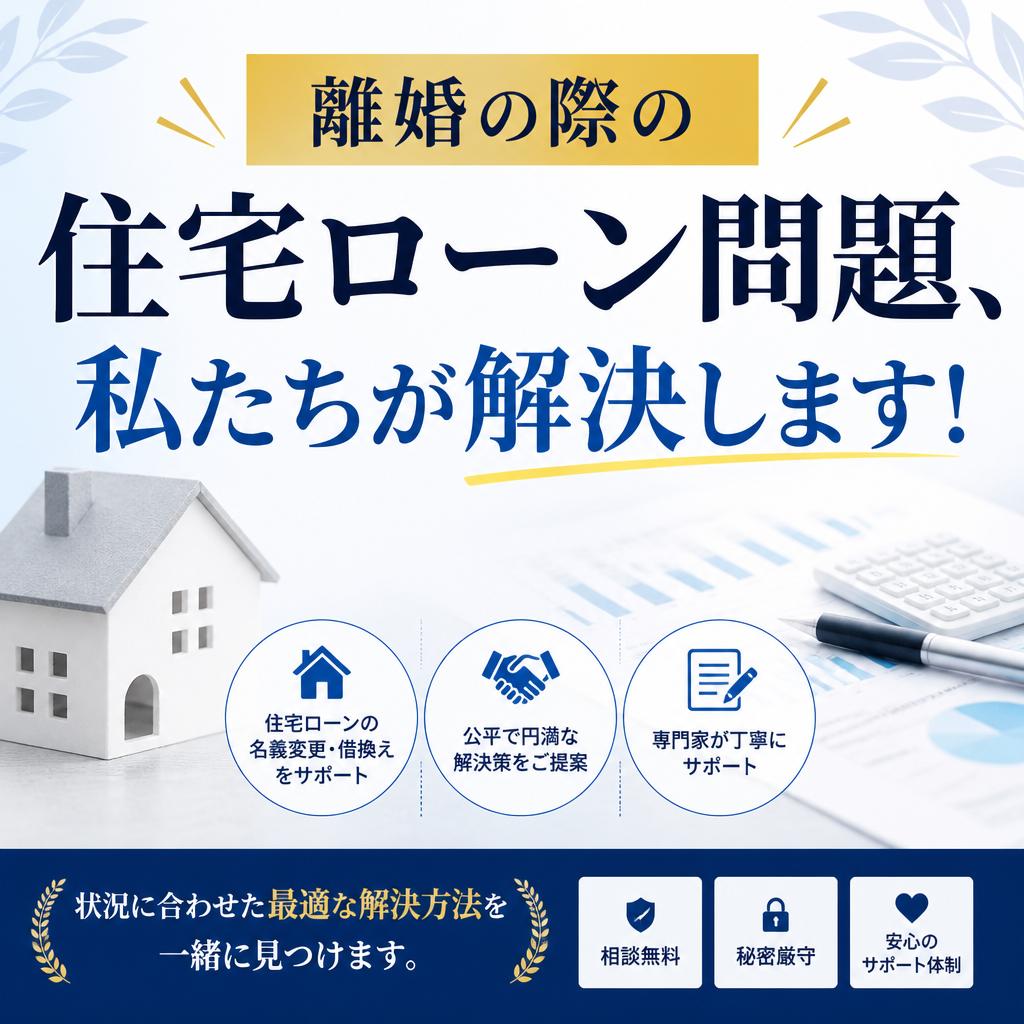 離婚の際の住宅ローン問題、私たちが解決します！