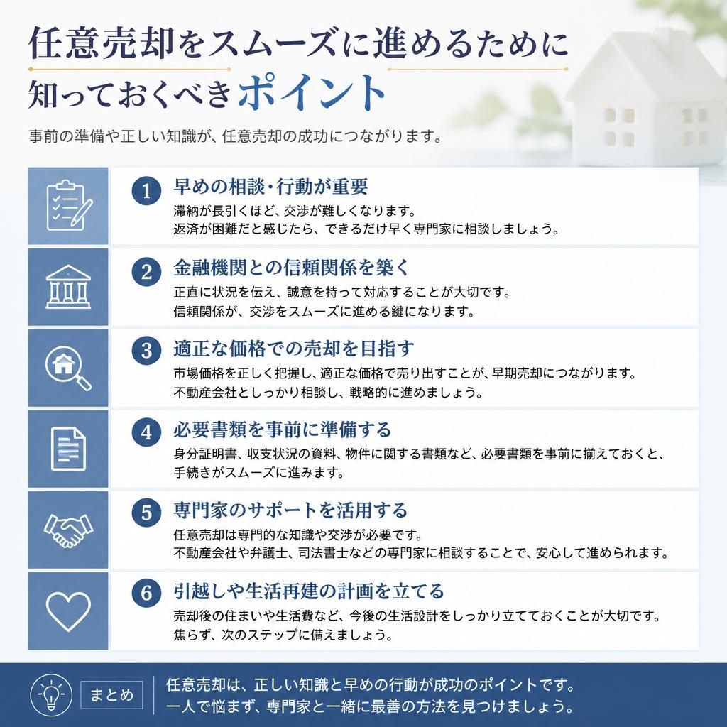 任意売却をスムーズに進めるために知っておくべきポイント
