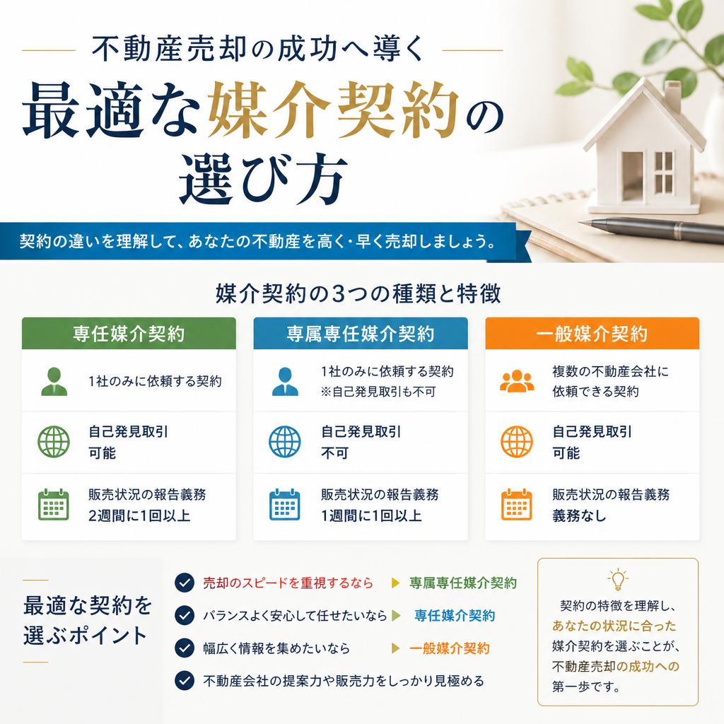 不動産売却の成功へ導く最適な媒介契約の選び方