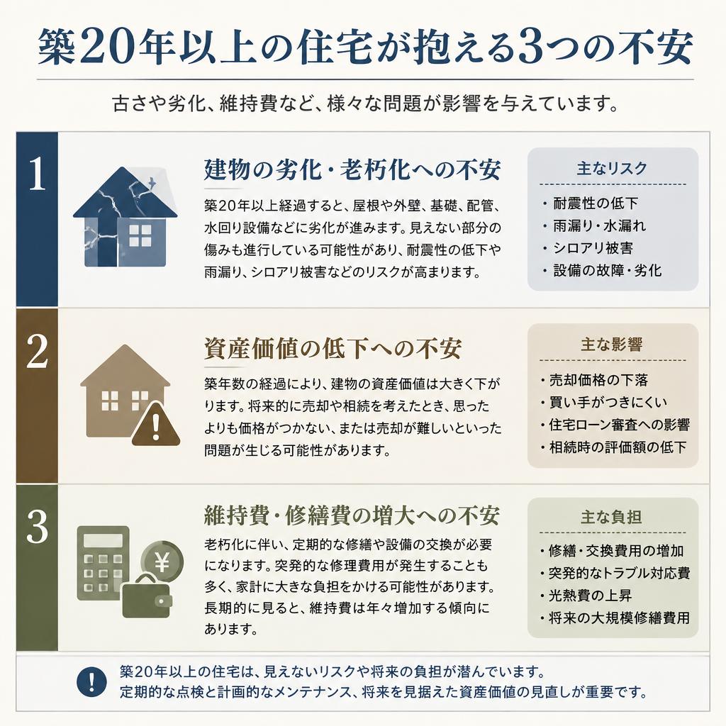 2. 築20年以上の家が抱える不安