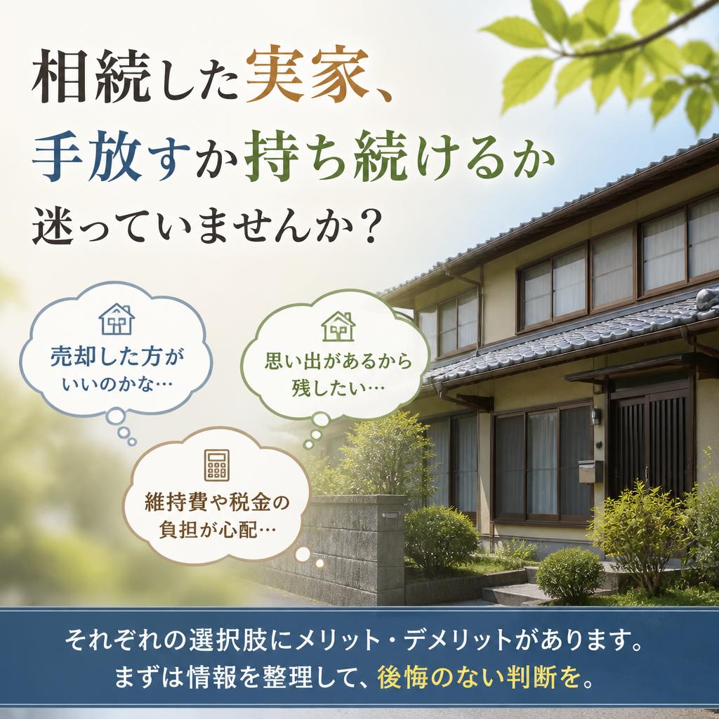 相続した実家、手放すか持ち続けるか迷っていませんか？