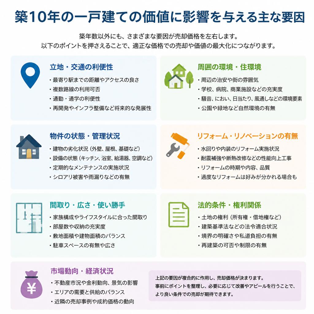 一戸建て売却に影響を与える要因