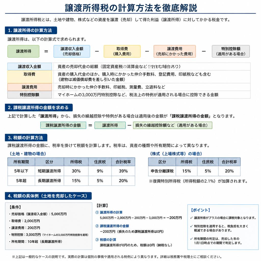 譲渡所得税の計算式
