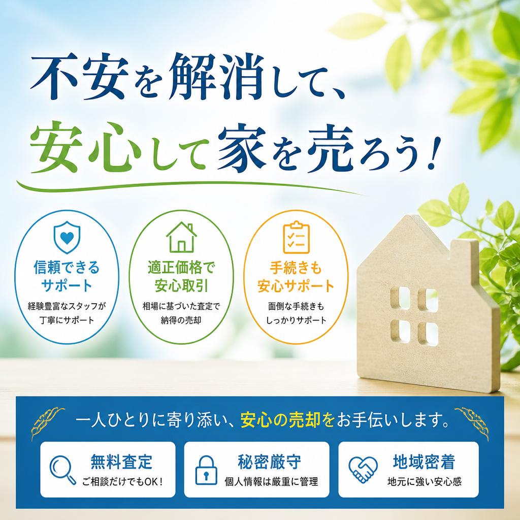 不安を解消して、安心して家を売ろう！