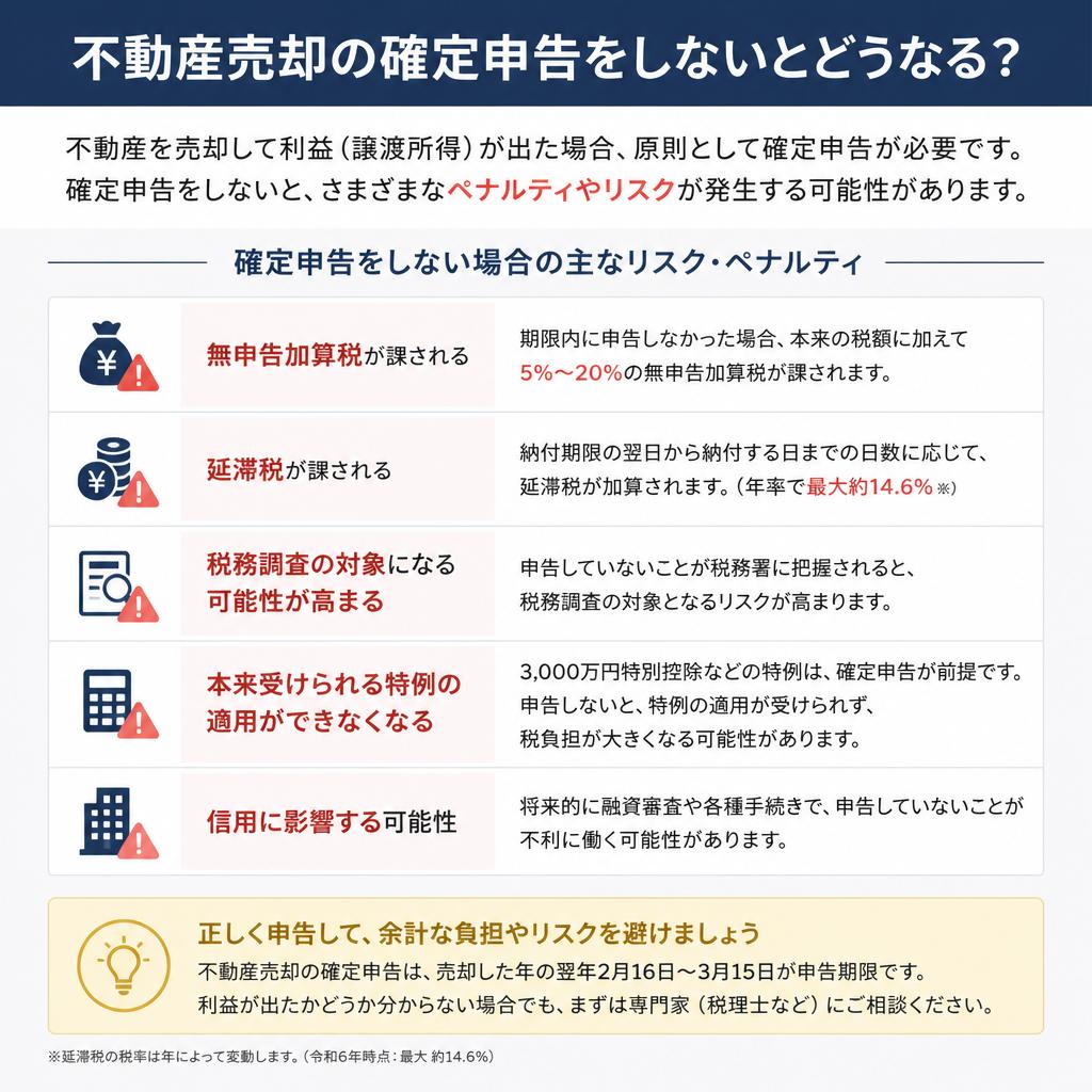 不動産売却の確定申告をしないとどうなる？