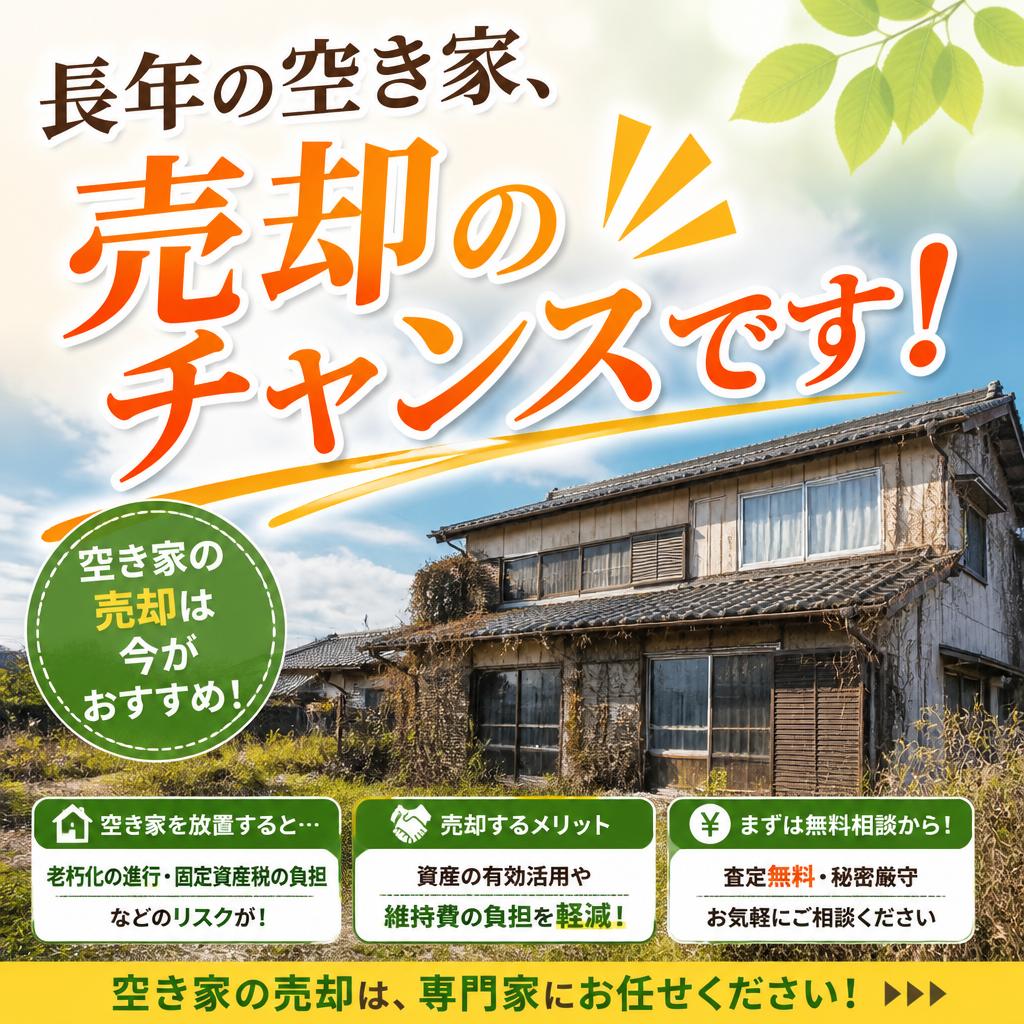 長年の空き家、売却のチャンスです！