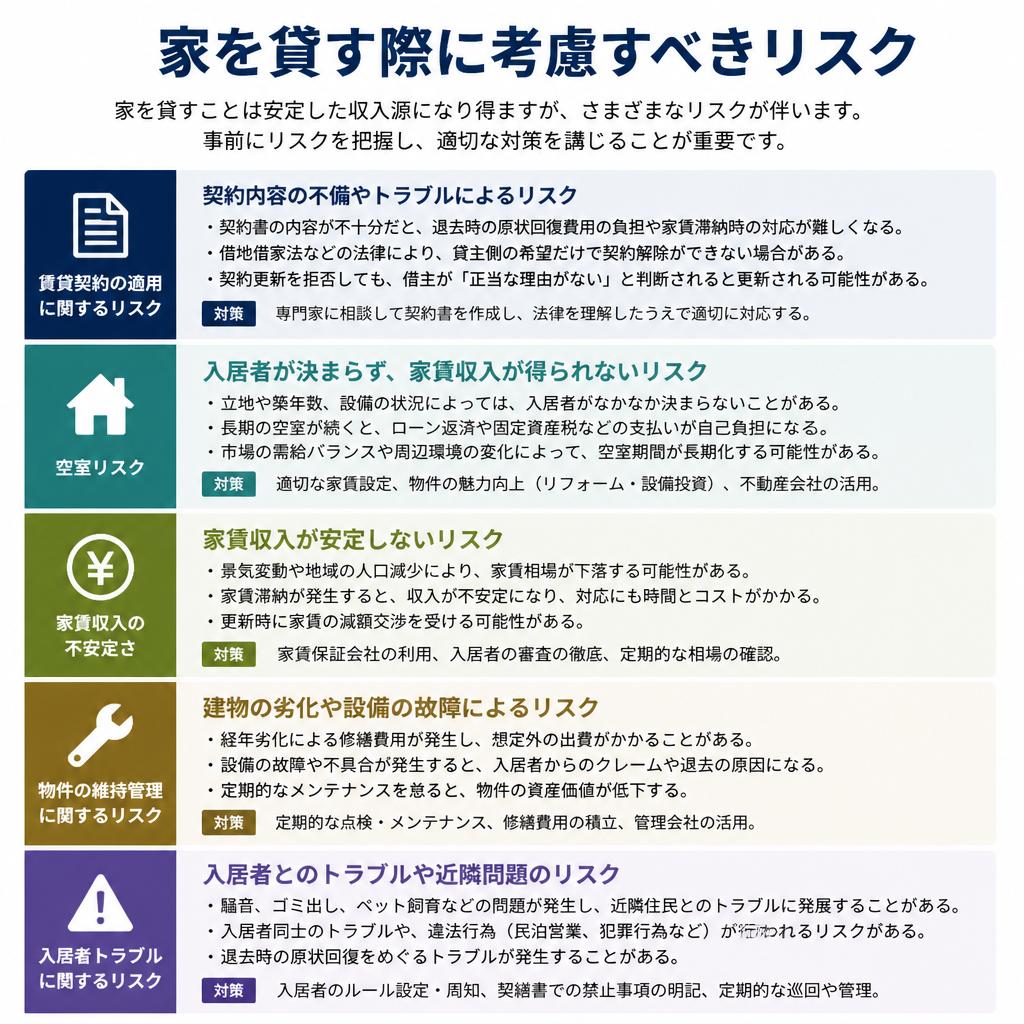 2. 家を貸す際に気をつけるべきリスク