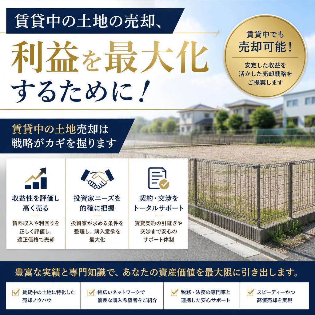 賃貸中の土地の売却、利益を最大化するために！