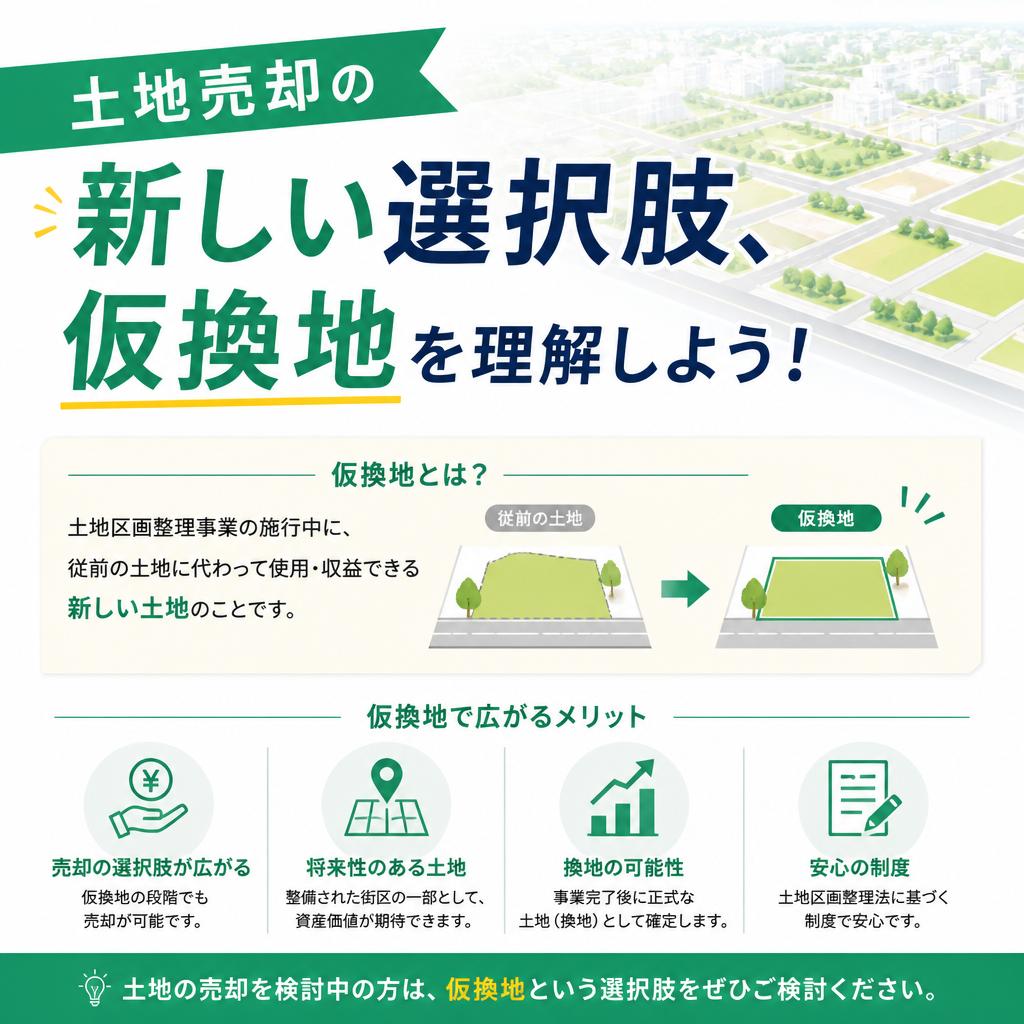 土地売却の新しい選択肢、仮換地を理解しよう！