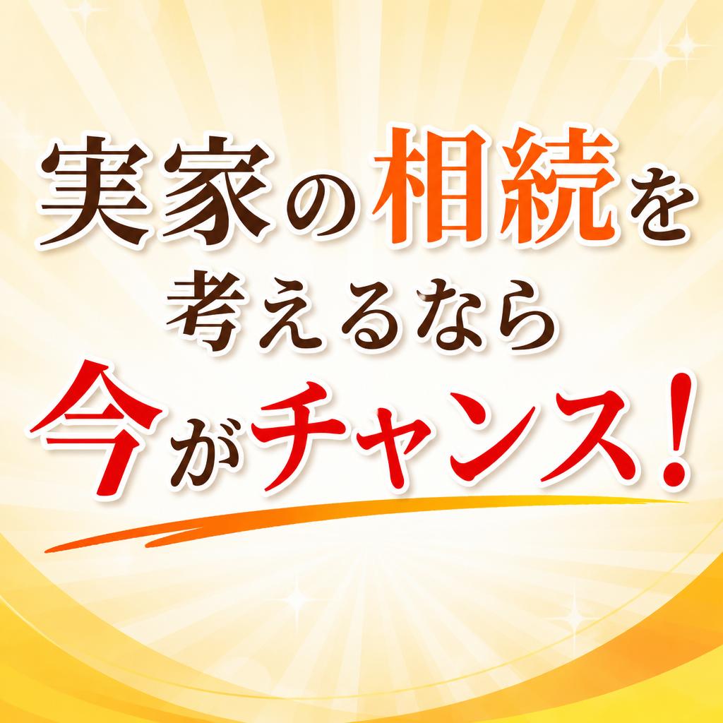 実家の相続を考えるなら今がチャンス！