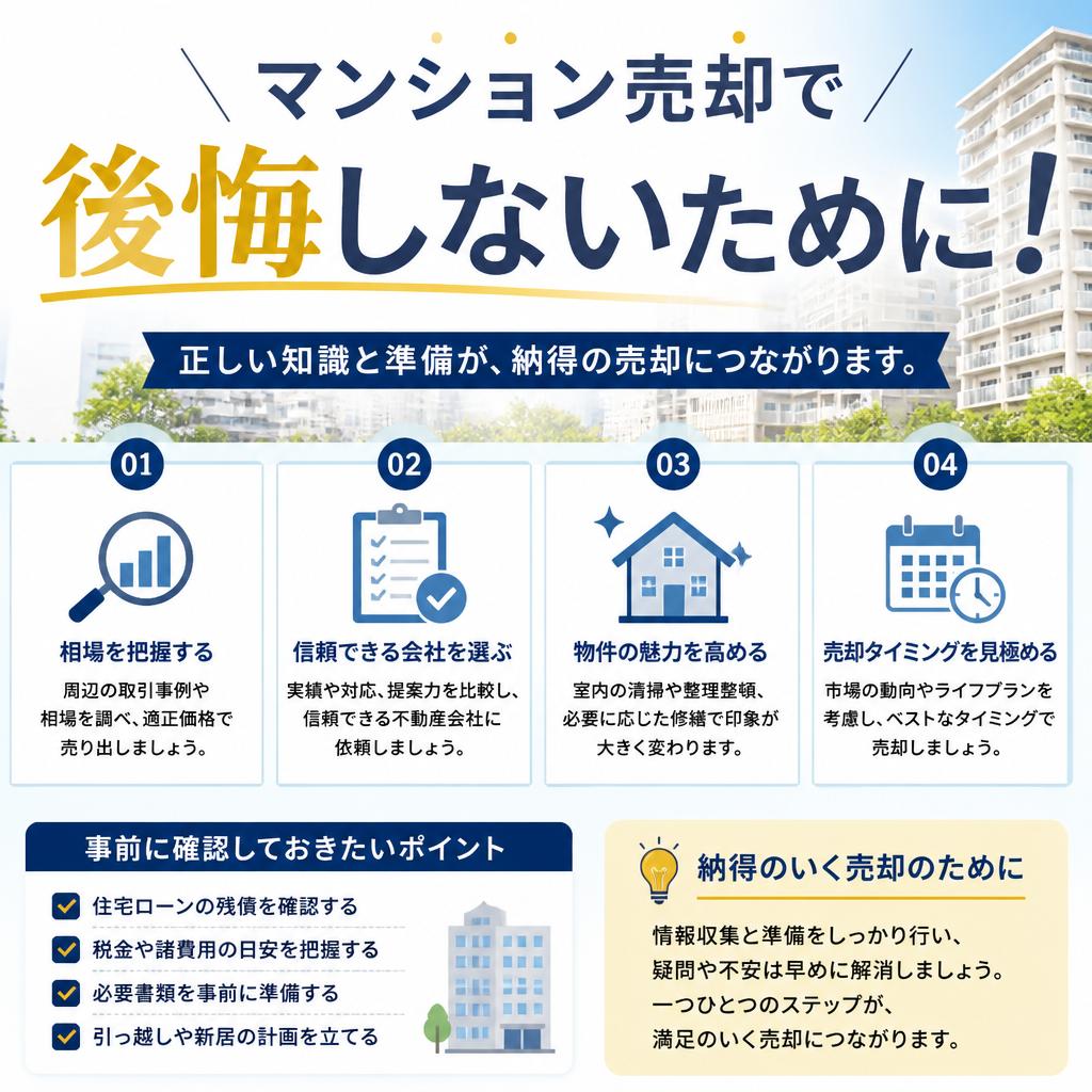 マンション売却で後悔しないために！