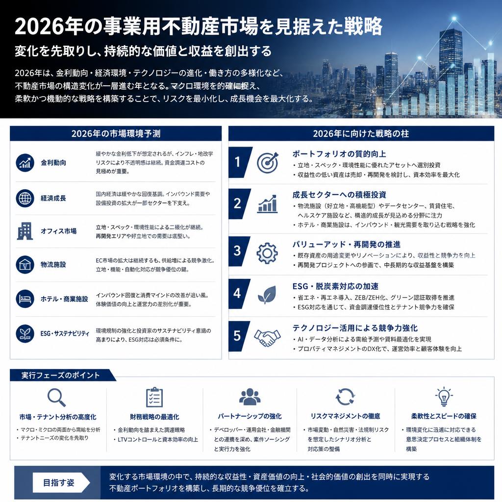 2026年の事業用不動産市場を見据えた戦略を！