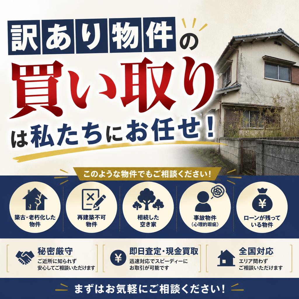 訳あり物件の買い取りは私たちにお任せ！