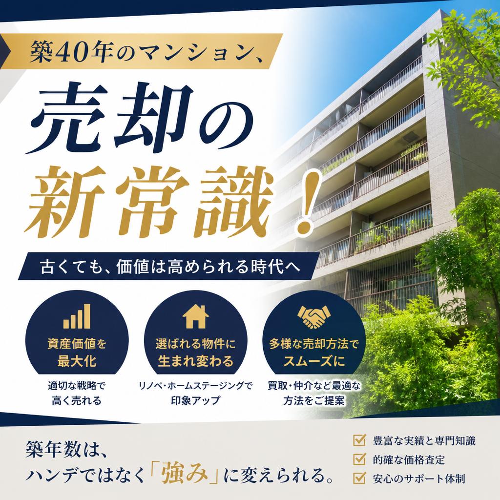 築40年のマンション、売却の新常識！