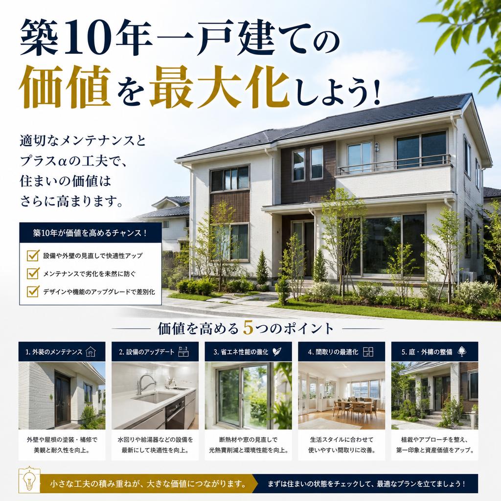 築10年一戸建ての価値を最大化しよう！
