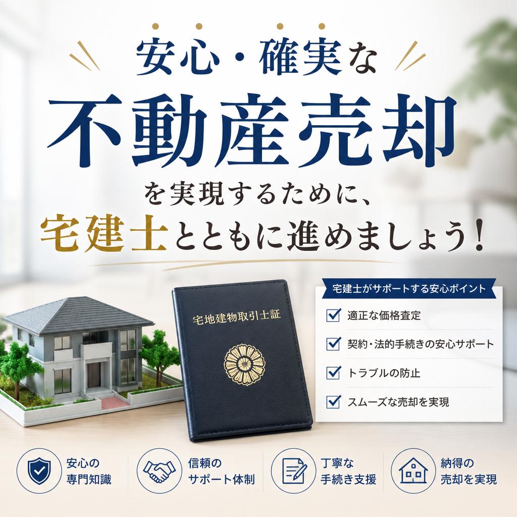 安心・確実な不動産売却を実現するために、宅建士とともに進めましょう！
