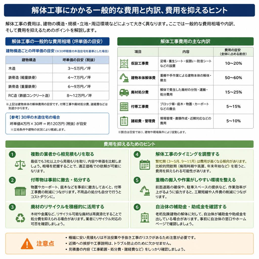 解体の費用はどのくらい？