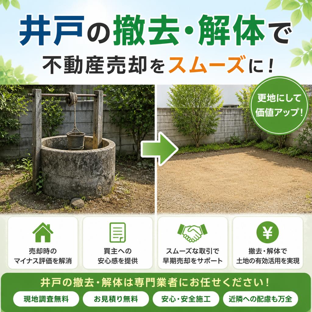 井戸の撤去・解体で不動産売却をスムーズに！