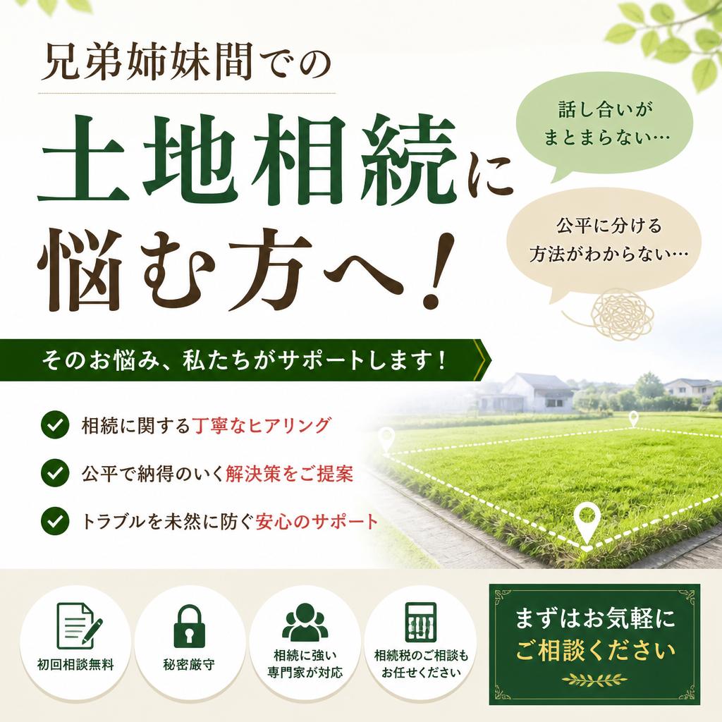 兄弟姉妹間での土地相続に悩む方へ！