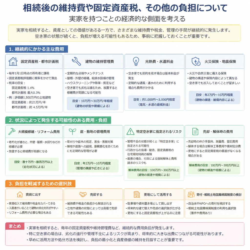 相続の際に考慮すべきコストと負担