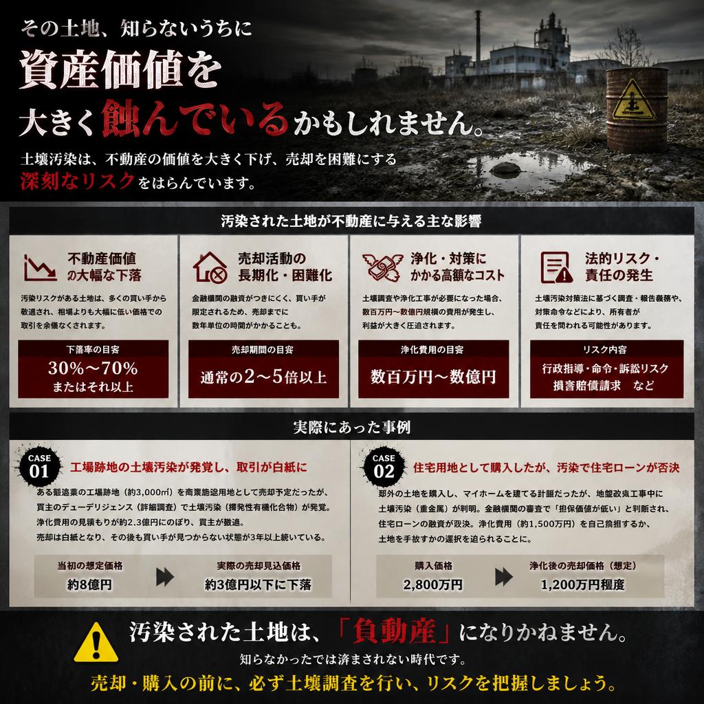 土壌汚染の影響