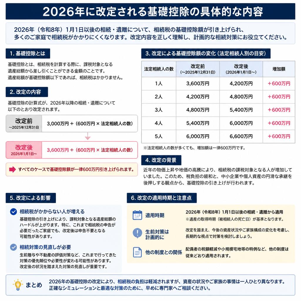 2026年版の基礎控除の改定ポイント