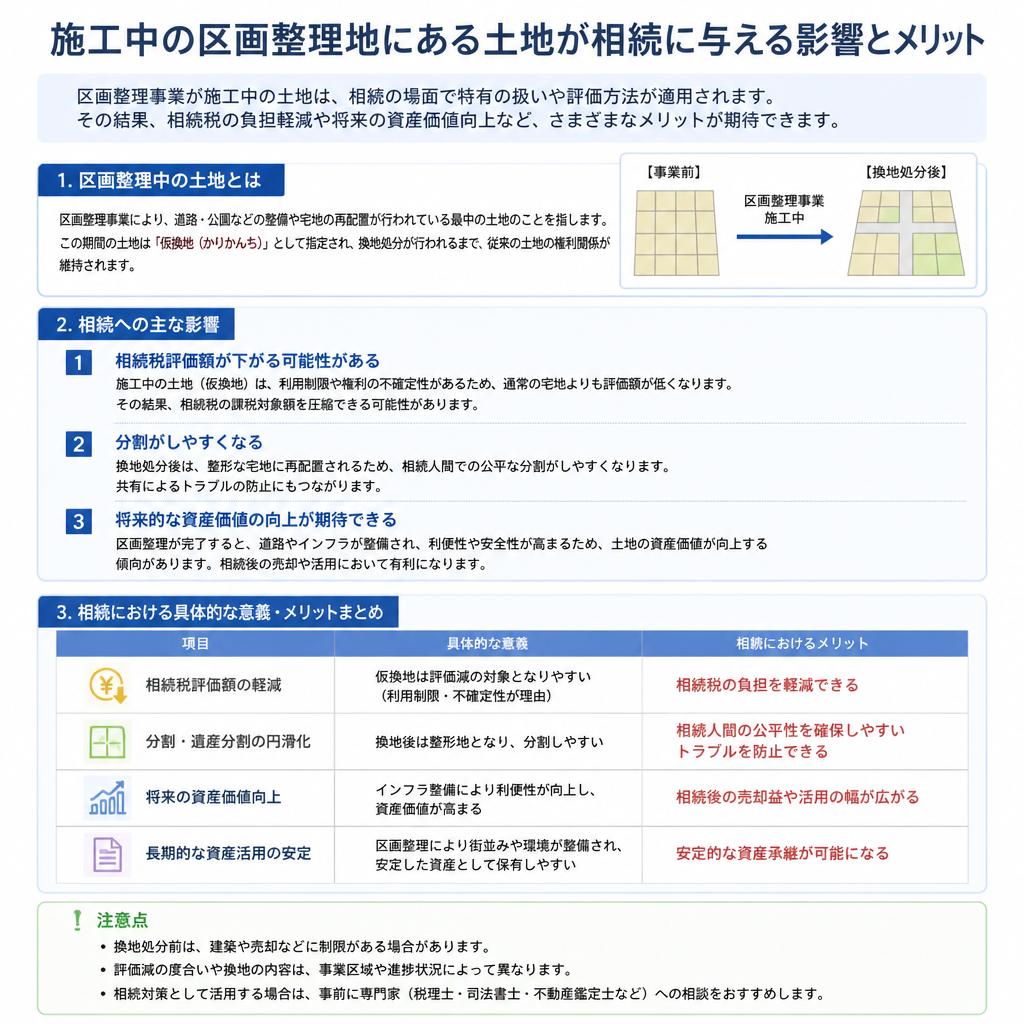 相続した土地が施工中の区画整理地内にある意義