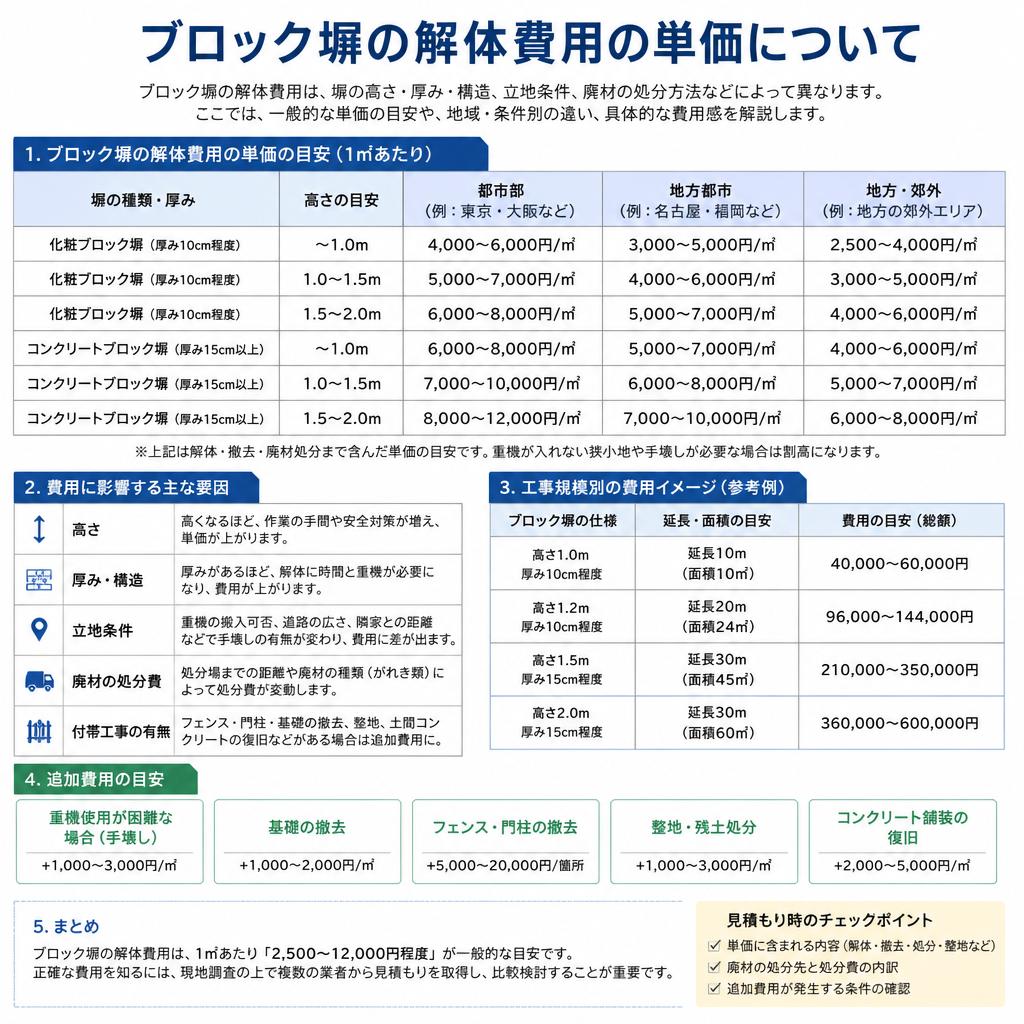 解体費用の単価とは？