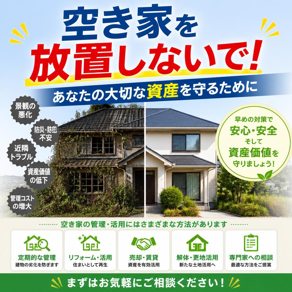 空き家を放置しないで！あなたの大切な資産を守るために