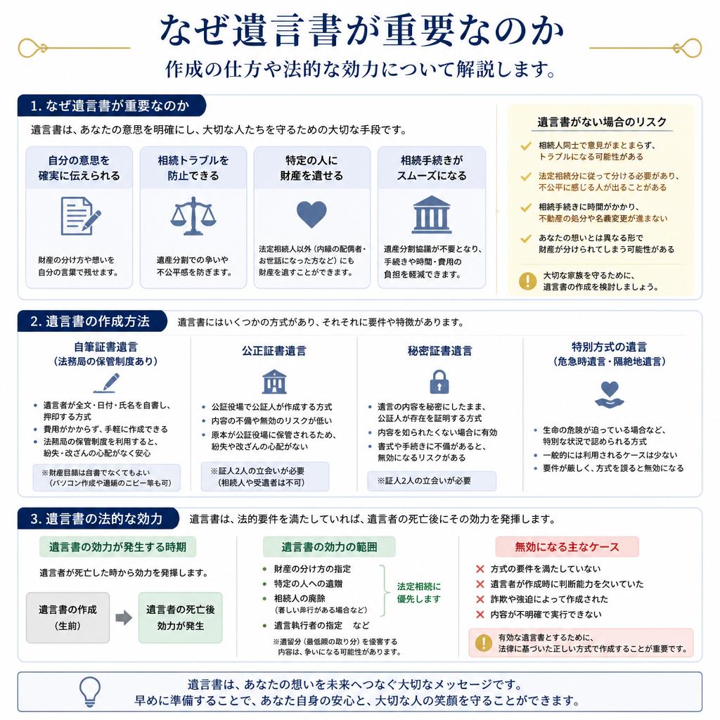 遺言書の重要性：あなたの意思を形にする
