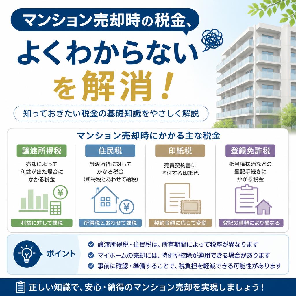 マンション売却時の税金、よくわからないを解消！