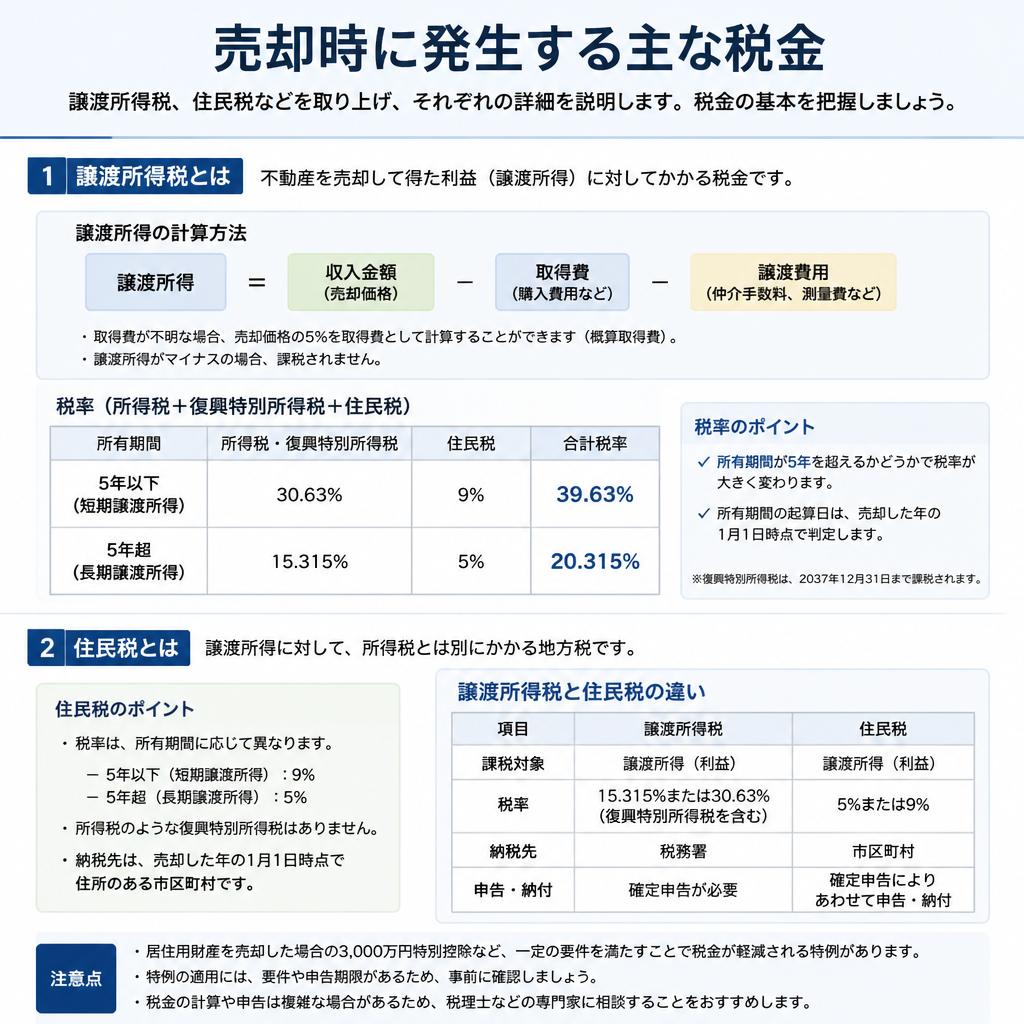 マンション売却時の主な税金の種類