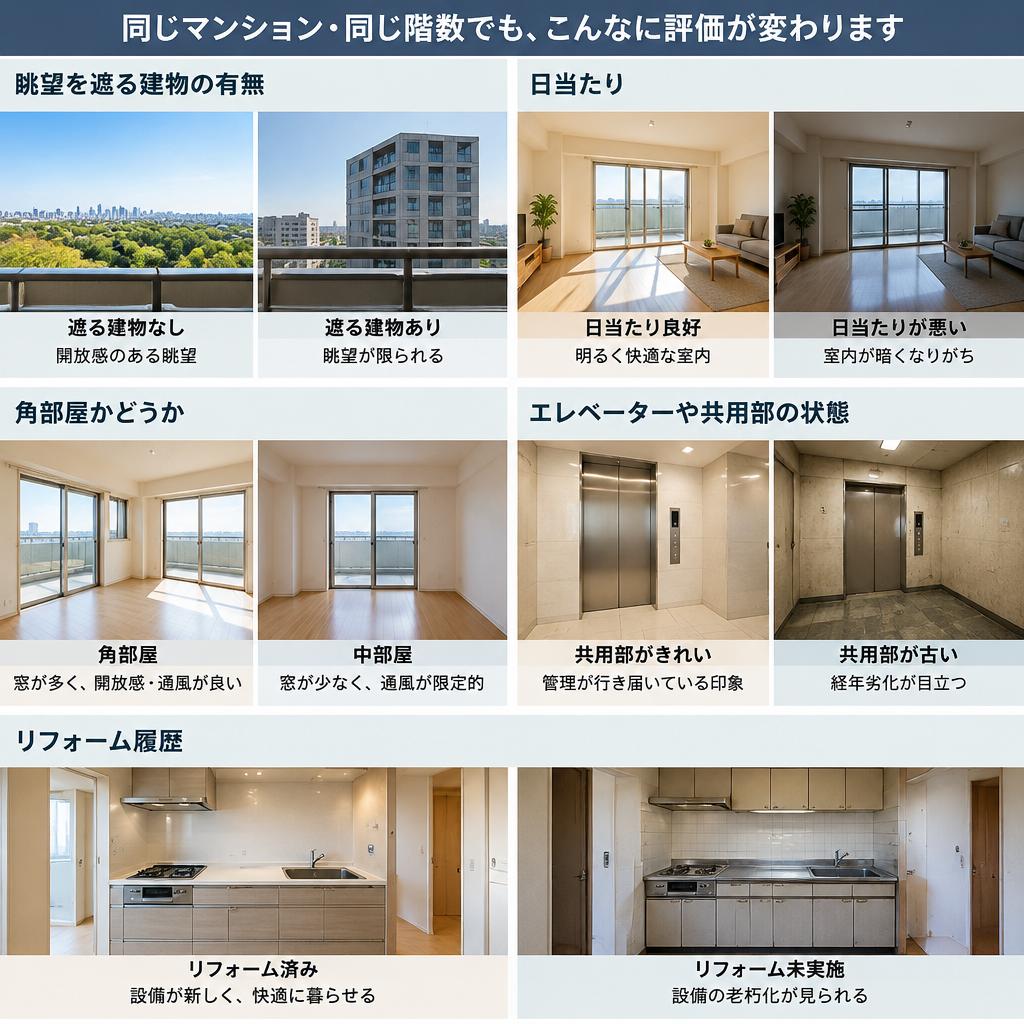 同じ階数でも査定額に差が出る理由とは?